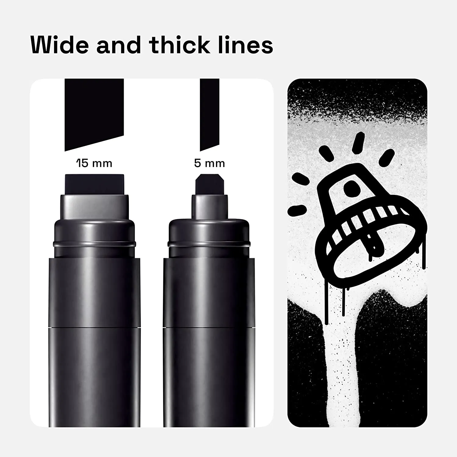 Jumbo tip markers – set of 5 black markers