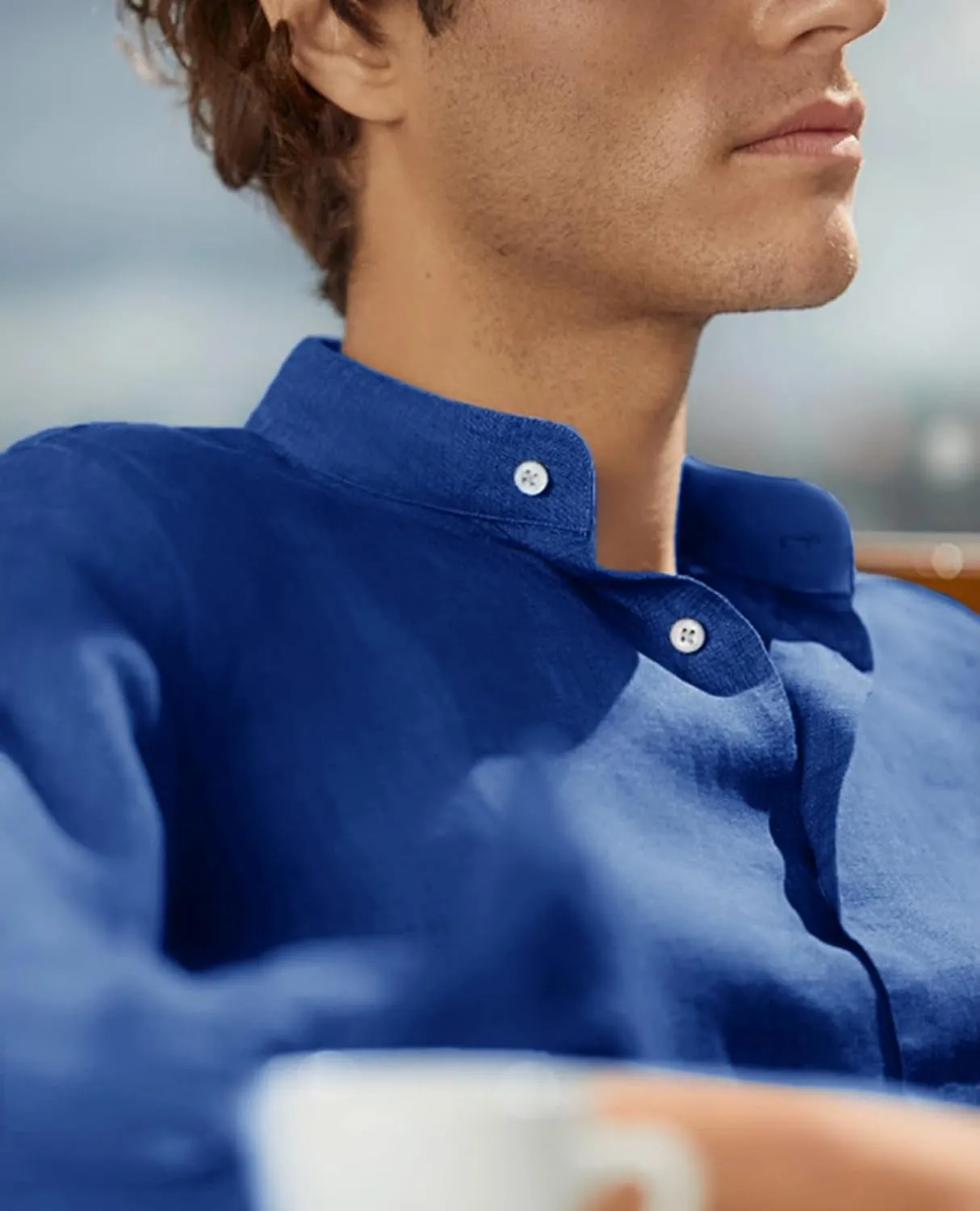 Mens Dress Shirts Wrinkle Free Dress Shirts for Men Long Sleeve Button Down Shirts Banded Collar Shirts