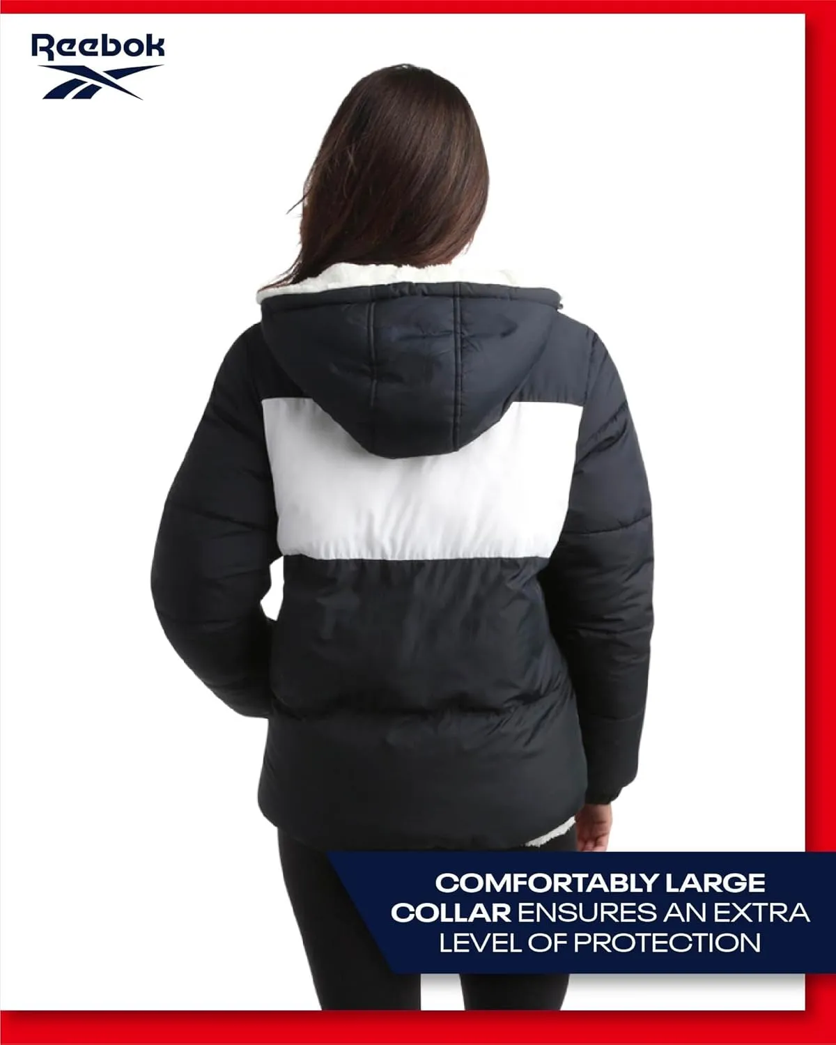 Reebok Women's Winter Jacket - Reversible Quilted Puffer Coat with Sherpa Fleece Lining - Reversible Jacket for Women (S-XL)